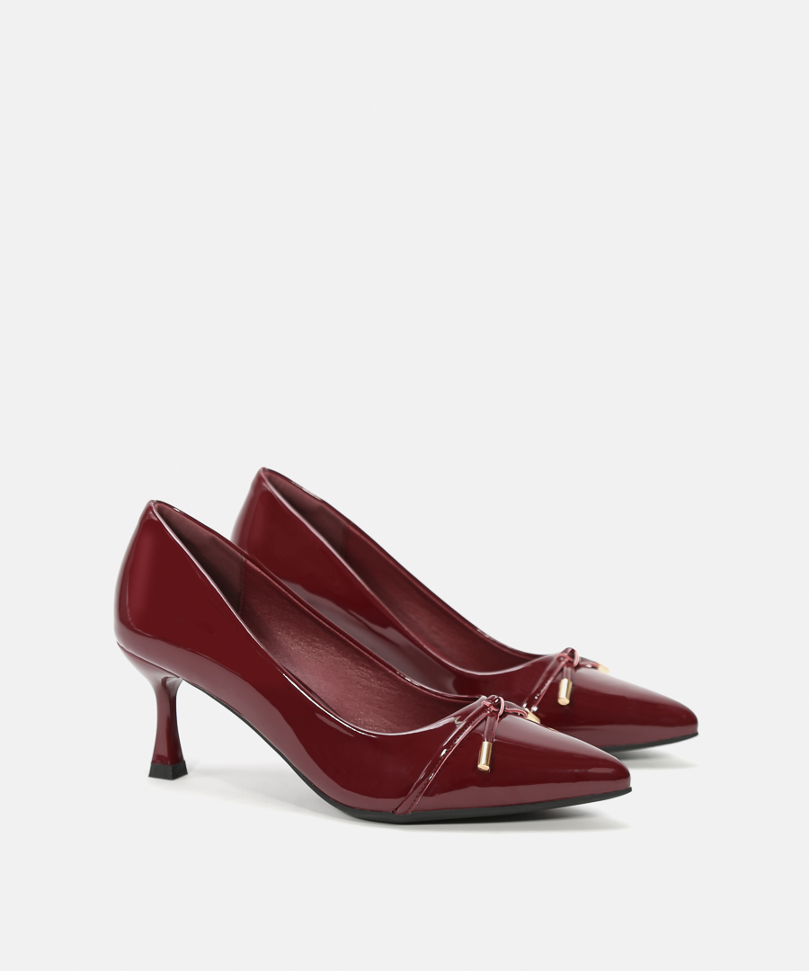 Zapatos tacón adorno lazo image number null